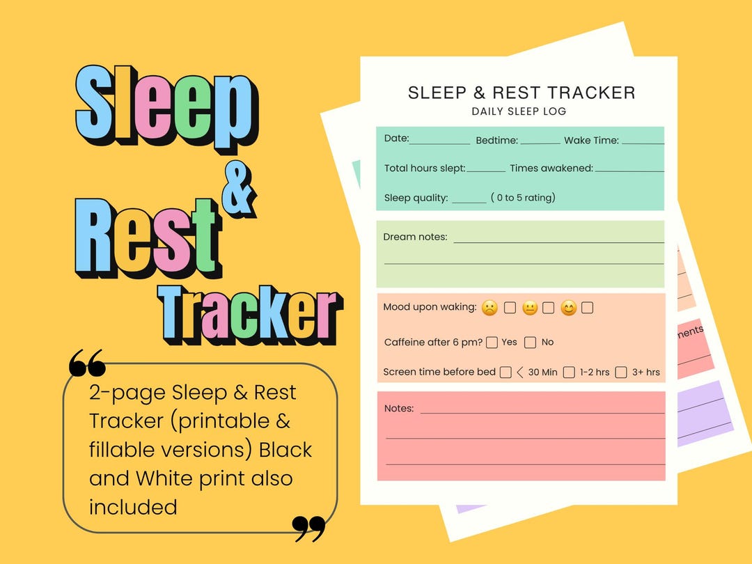 Sleep Tracker Printable | Daily Sleep Log, Weekly Summary (PDF) - Etsy ...