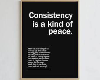 Consistency Digital Poster, Motivational Fitness Wall Art, Workout Inspiration Print, Home Gym Decor, Fitness Quote Printable, Minimalist