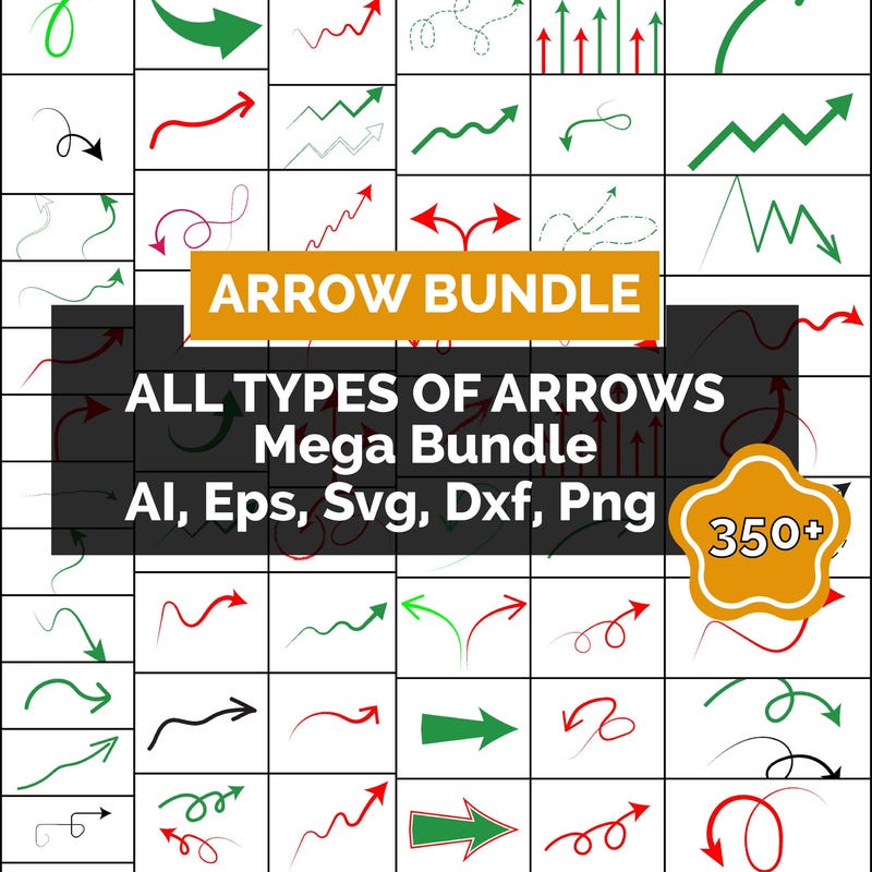Hand Drawn Curved Arrows - Etsy