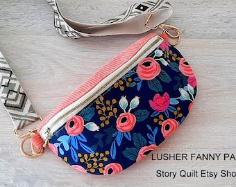 Convertible Fanny Pack Sewing Pattern with Video tutorial (PDF Pattern)