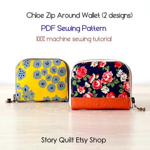 Digital PDF, Zip Around Wallet, zip wallet, sewing pattern, sewing tutorial, long purse long wallet, instant download, DIY pouch