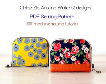 Chloe Zip Around Wallet Sewing Pattern, Long Purse DIY (Digital PDF)