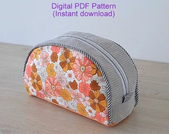 Instant download, digital PDF,  zip pouch pattern, sewing pattern,  zipper pouch tutorial, DIY pouch, quick to sew, pouch tutorial