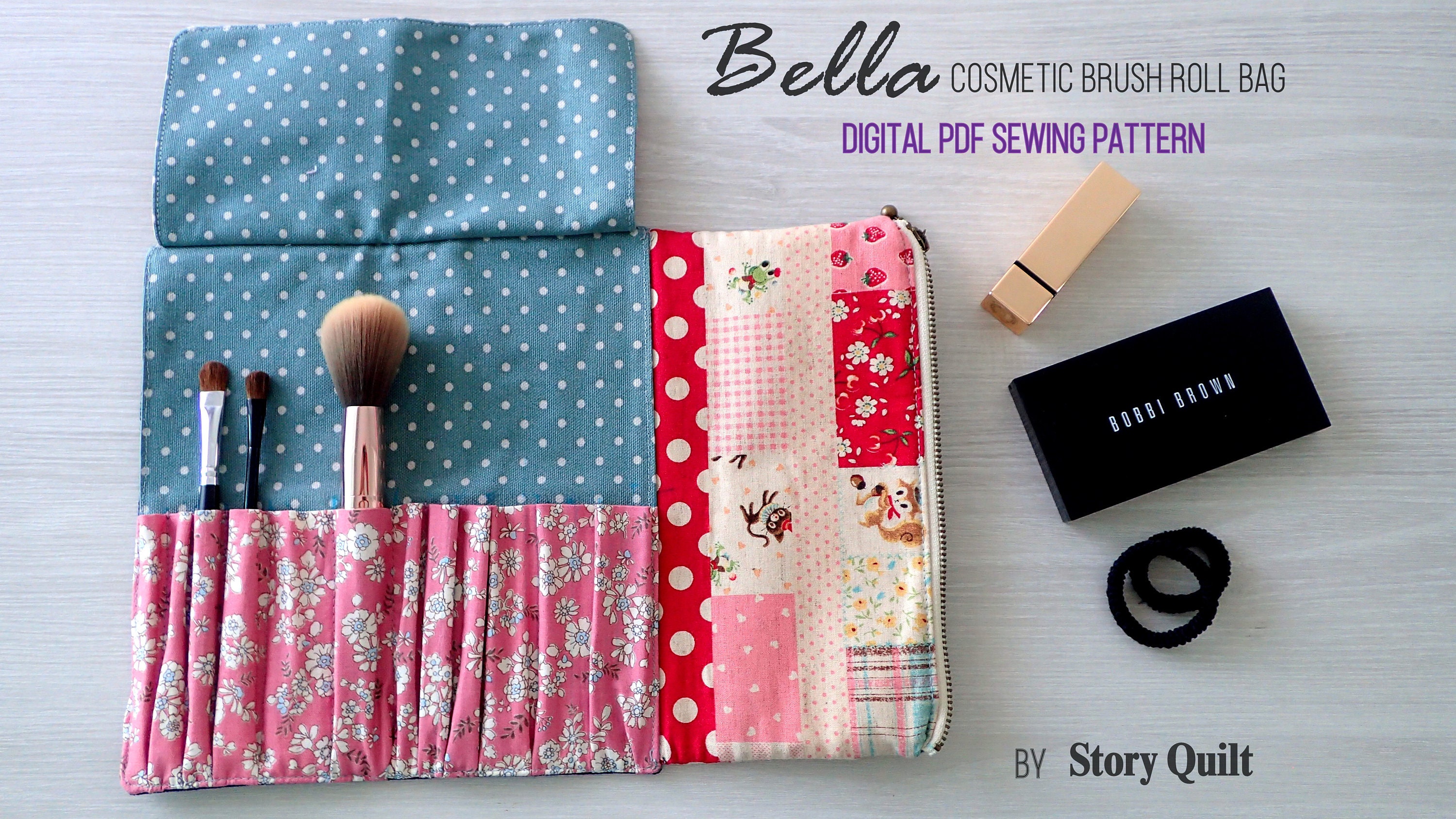 Digital PDF sewing pattern makeup brush roll bag roll pouch Etsy