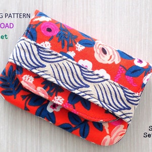 Easy beginner sewing, Card Wallets, digital PDF Sewing Pattern, DIY pouch, pouch sewing pattern, beginner sewing pattern, small pouch image 4