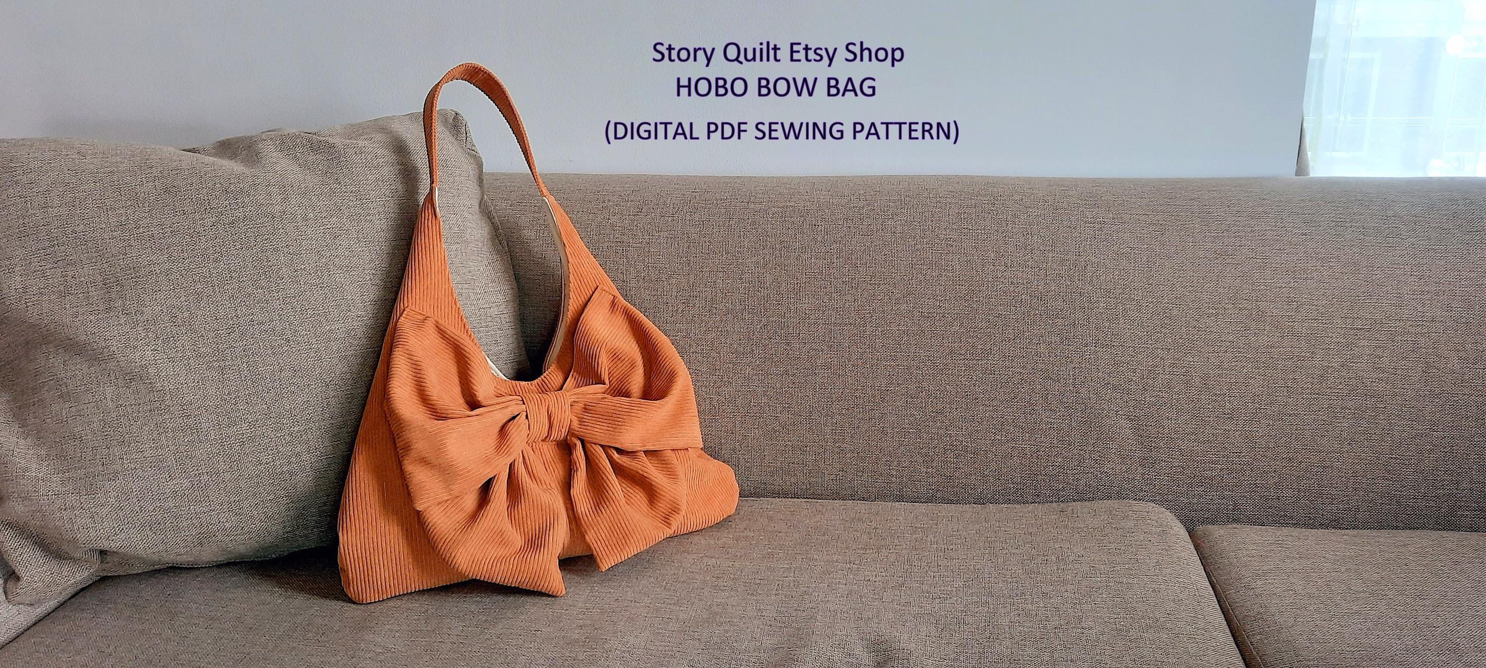 Video Tutorial, Hobo Bow Bag Sewing Pattern, Slouchy Bag PDF (digital ...