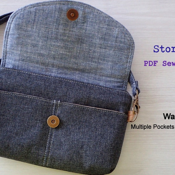 Wanderer crossbody bag PDF sewing pattern | bag pattern | pouch pattern | travel bag pattern | sewing pattern pdf, sewing tutorial