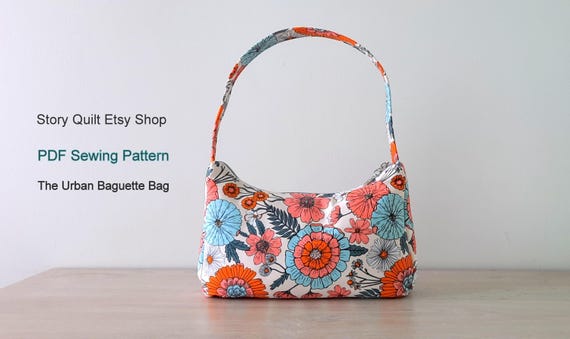 Video Tutorial, baguette bag Sewing Pattern, Bag PDF sewing pattern, shoulder bag, instant download, quick to sew, DIY bag, mini bag