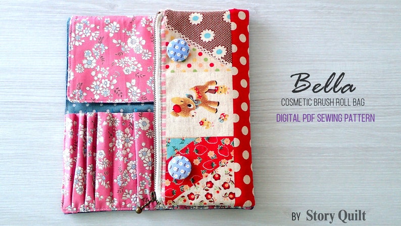 Digital PDF Sewing Pattern Makeup Roll Bag Instant Download - Etsy