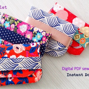 Easy beginner sewing, Card Wallets, digital PDF Sewing Pattern, DIY pouch, pouch sewing pattern, beginner sewing pattern, small pouch image 3