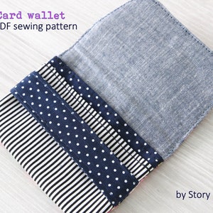 Easy beginner sewing, Card Wallets, digital PDF Sewing Pattern, DIY pouch, pouch sewing pattern, beginner sewing pattern, small pouch image 5