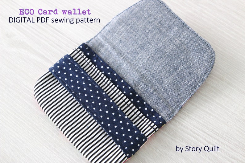 Easy beginner sewing, Card Wallets, digital PDF Sewing Pattern, DIY pouch, pouch sewing pattern, beginner sewing pattern, small pouch image 5