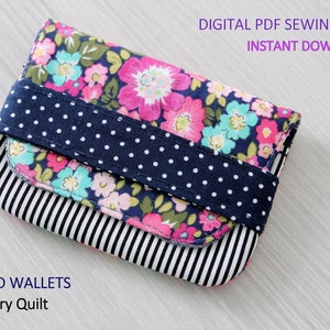 Easy beginner sewing, Card Wallets, digital PDF Sewing Pattern, DIY pouch, pouch sewing pattern, beginner sewing pattern, small pouch image 1