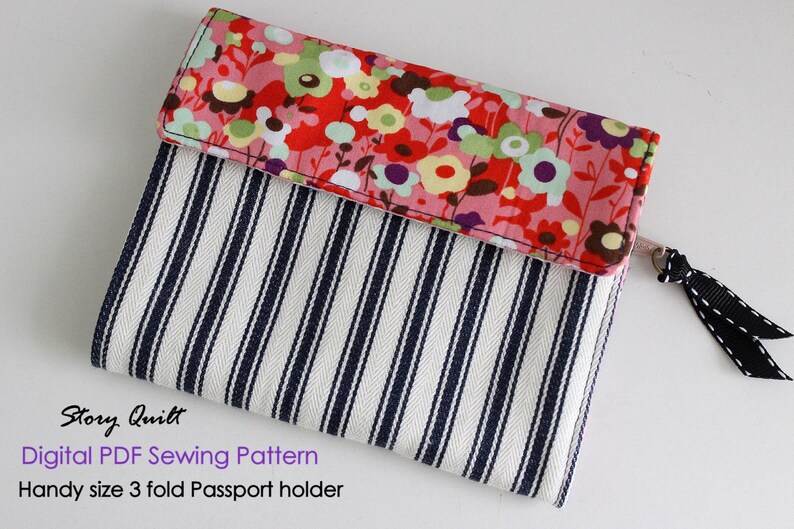 Quick and Easy PDF SEWING PATTERN Handy 3 Fold Passport Holder | Etsy