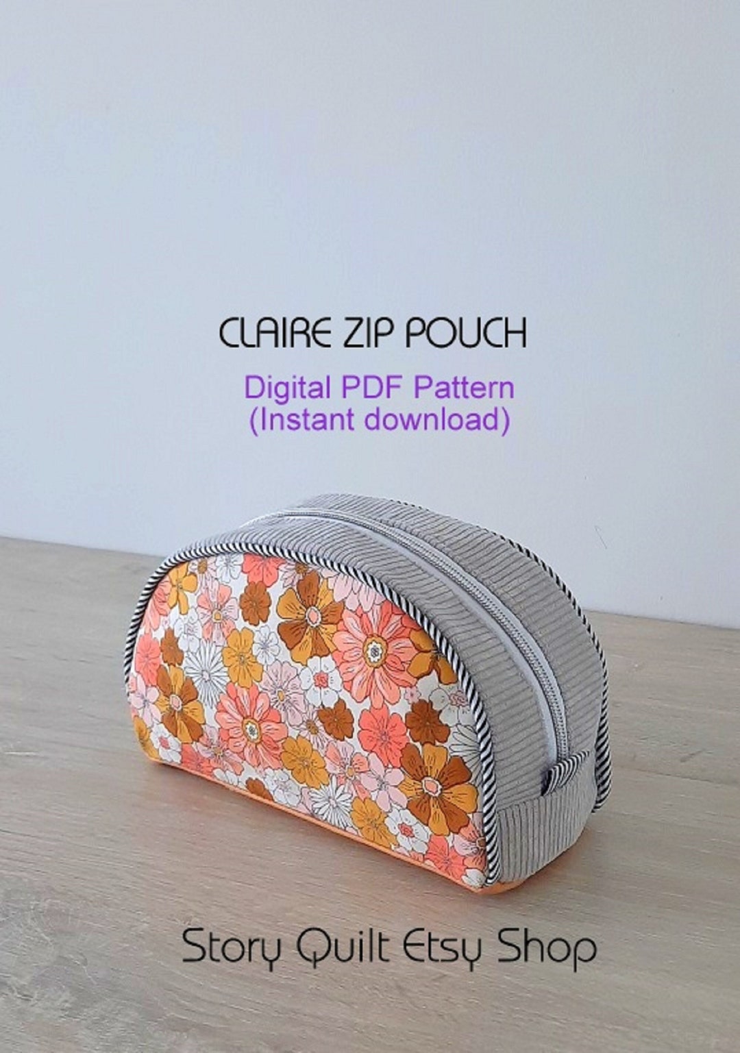 Instant Download, Digital PDF, Zip Pouch Pattern, Sewing Pattern ...