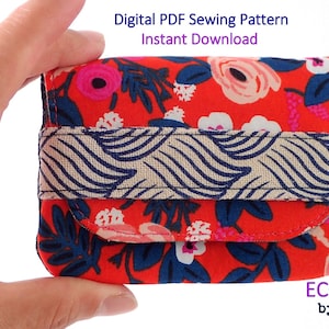 Easy beginner sewing, Card Wallets, digital PDF Sewing Pattern, DIY pouch, pouch sewing pattern, beginner sewing pattern, small pouch image 6
