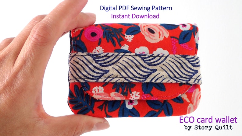 Easy beginner sewing, Card Wallets, digital PDF Sewing Pattern, DIY pouch, pouch sewing pattern, beginner sewing pattern, small pouch image 6