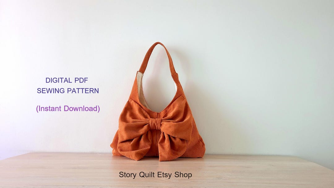 Video Tutorial, Hobo Bow Bag Sewing Pattern, Slouchy Bag PDF (digital ...