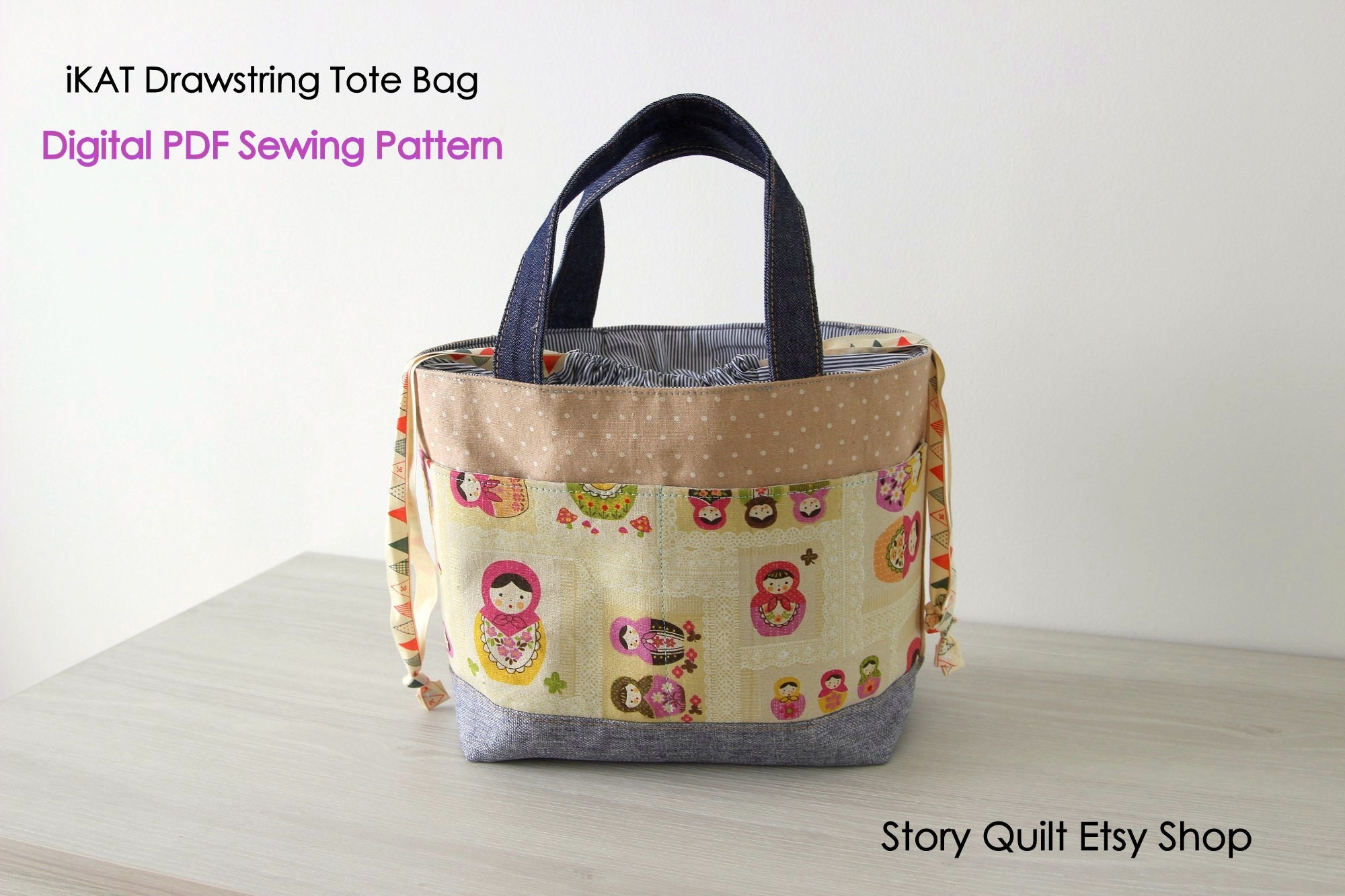 drawstring lunch bolsa tutorial