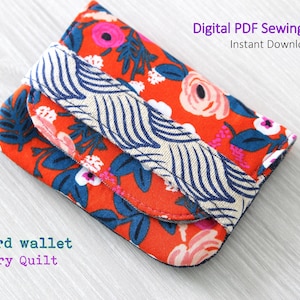 Easy beginner sewing, Card Wallets, digital PDF Sewing Pattern, DIY pouch, pouch sewing pattern, beginner sewing pattern, small pouch image 2