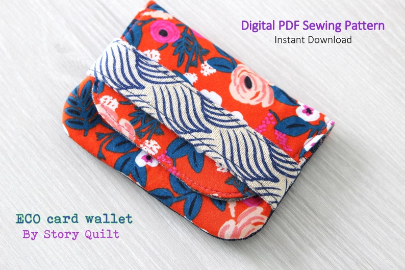 Easy beginner sewing, Card Wallets, digital PDF Sewing Pattern, DIY pouch, pouch sewing pattern, beginner sewing pattern, small pouch image 2