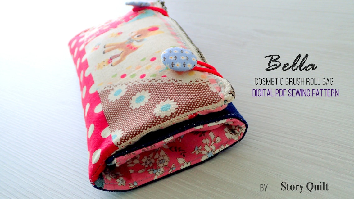 Digital PDF sewing pattern makeup brush roll bag roll pouch Etsy