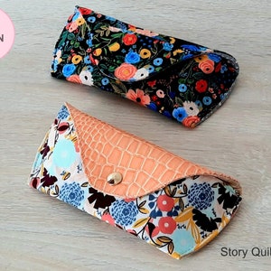 VIDEO tutorial, Glasses pouch, glasses case (2 designs),  pdf sewing pattern,  Quick and easy to sew. instant download, sunglasses case, DIY