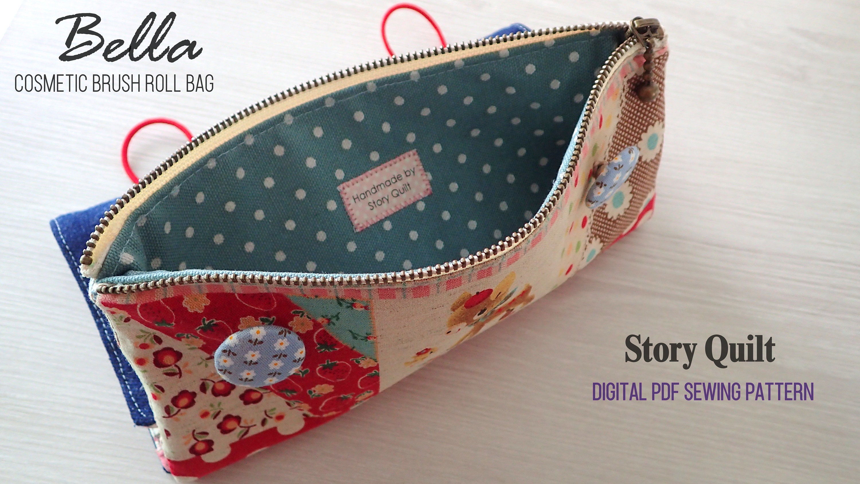 Digital PDF sewing pattern makeup brush roll bag roll pouch Etsy