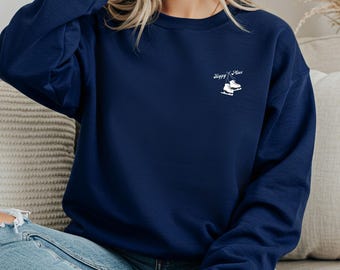 Happy Place Eislaufen Sweatshirt, Eiskunstlauf Geschenke, Weihnachtspullover, Eislaufen, Winterpullover, Skate Shirt