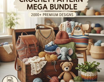 MEGA PAKIET ponad 2000 wzorów na amigurumi i szydełkowanie - zabawki, lalki, torby, wystrój domu, plik PDF do natychmiastowego pobrania.