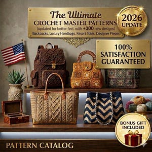 Más de 300 patrones de bolsos y carteras de crochet: estilos boho, moderno y vintage (descarga instantánea en PDF)