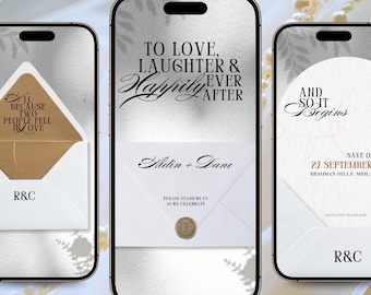 Plantillas animadas para guardar la fecha / Invitación en video para guardar la fecha / Plantillas digitales para guardar la fecha / Plantillas para guardar la fecha en Canva / Invitación de boda de Evite