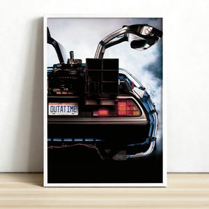 Retour vers le futur Poster Delorean, art mural moderne, posters sur toile, cadeaux de vacances, cadeaux d'anniversaire, posters vintage