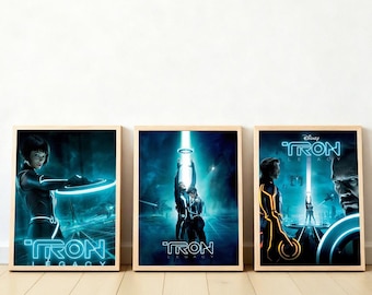 Poster de film – Tron Legacy sur toile pour décoration de chambre à coucher, paysage sportif, bureau, chambre, cadeau, style cadre 20 x 30 cm