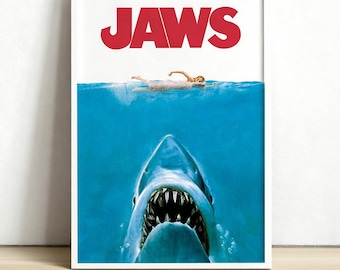 ジョーズ映画ポスタープリントクラシック映画復刻版標準サイズ24 x 36