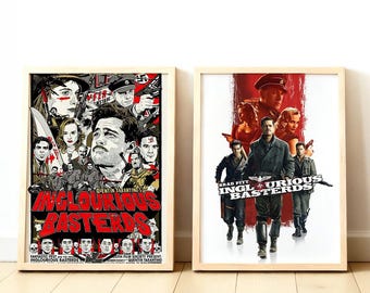 Poster Toile Inglourious Basterds 2009 - Décoration Murale Cinéma - Multicolore