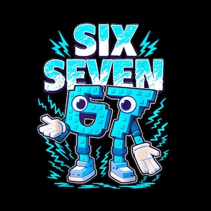 Stjäl en Brainrot Six Seven italiensk Brainrot Kids Gaming Meme png, basebollnummer, Six Seven glassdropp 67 meme Gen Alpha slang png