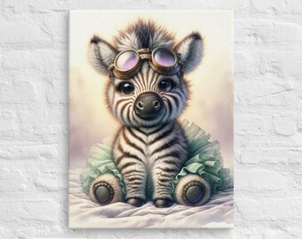 Kids Room Wall Art | Zebra Steampunk Babies | Zara ZZ-13 | Nursery | Children's Room | Baby Room | Steampunk Art | Wall Decor