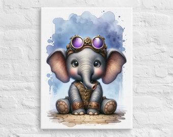 Kids Room Wall Art | Elephant Steampunk Babies | Eric EE-19 | Nursery | Children's Room | Baby Room | Steampunk Art | Wall Decor