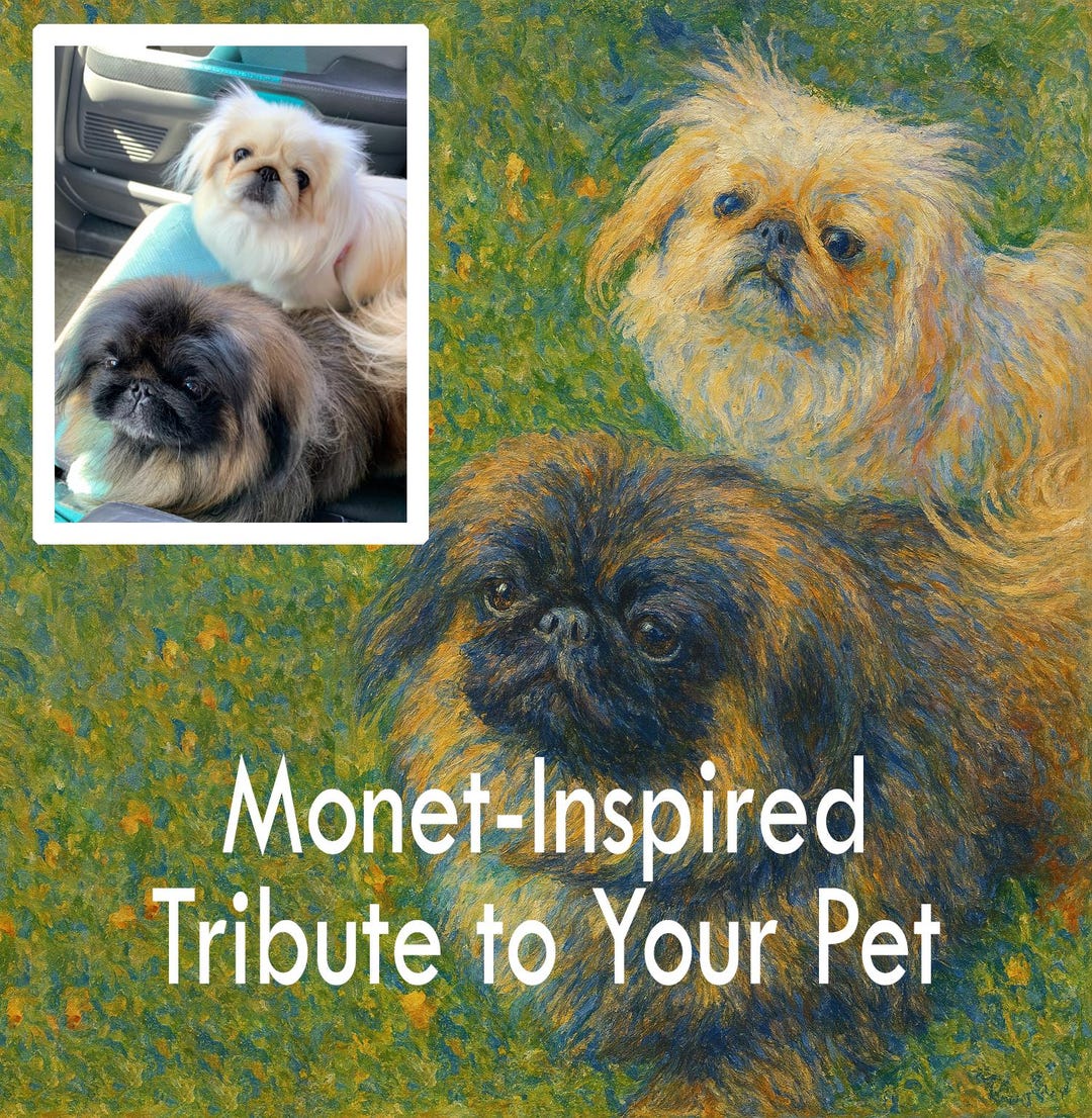 Custom Pet Portrait – Claude Monet Inspired Canvas From Your Photo ...