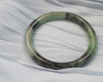高品質 48-72 mm 翡翠 グリーン ブラックスポット YingMart バングル