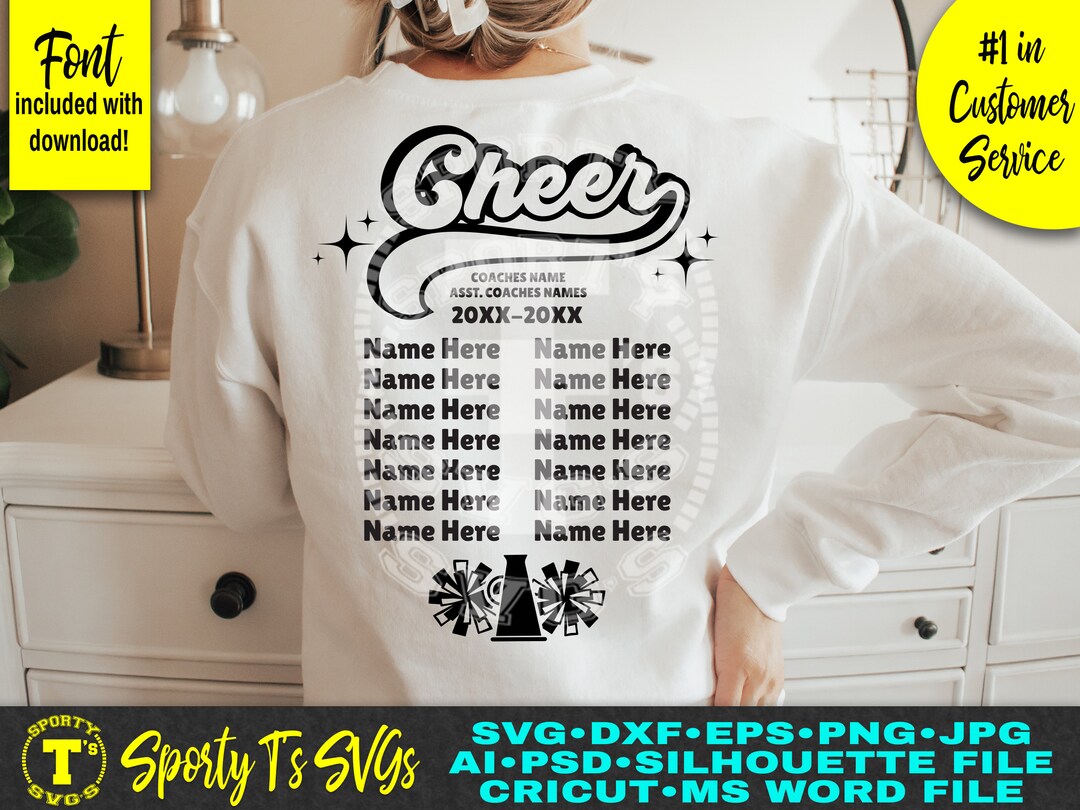 Cheer Roster Svg, Cheer Roster Shirt, Cheer Svg, Cheer Svg Shirt, Cheer ...