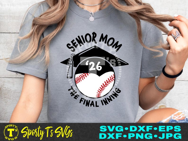 senior mom svg, senior mom 2026, senior 2026 svg, baseball mom svg, baseball senior, baseball svg, senior svg, cricut, silhouette image 1