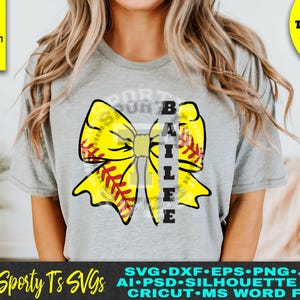 softball split svg, softball and bows shirt, softball and name, softball laser file, softball mom svg, softball png svg, softball vector svg