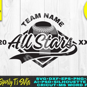 all stars svg, all stars softball svg, all stars baseball svg, baseball svg, softball svg, all stars shirt, template, cricut, silhouette