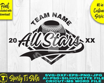 all stars svg, all stars softball svg, all stars baseball svg, baseball svg, softball svg, all stars shirt, template, cricut, silhouette