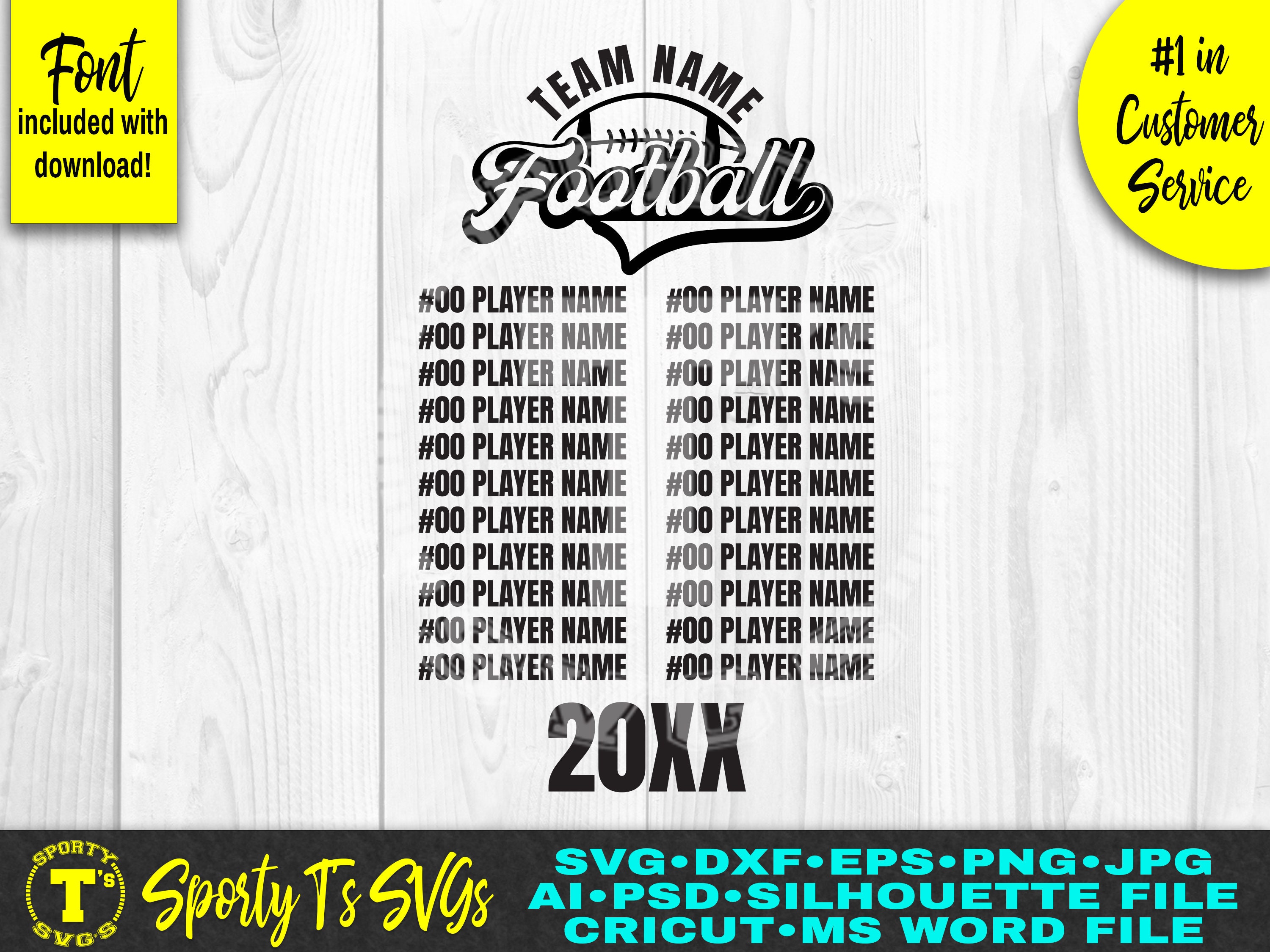 Editable Football Team Roster Template | Digital Bundle | Illustrator ...