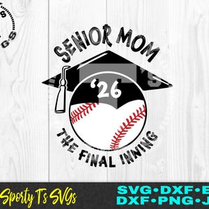 senior mom svg, senior mom 2026, senior 2026 svg, baseball mom svg, baseball senior, baseball svg, senior svg, cricut, silhouette image 2