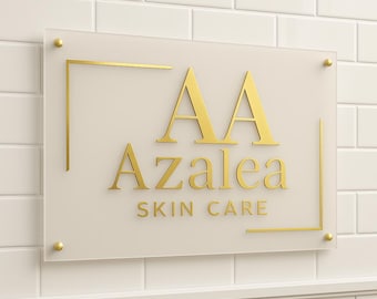Letrero de acrílico con logotipo retroiluminado en 3D personalizado: Letrero luminoso para pared para negocios / Decoración redonda personalizada para oficinas y escaparates