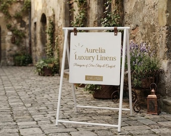 A Frame Sign, Custom Sidewalk Sign, Double sided Sign, Outdoor Storefront Signage, Portable Shop Sign, Swinging Sandwich Board Sign